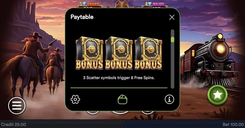 Gold Train Heist – Hold and Win kör elindítása érmékkel