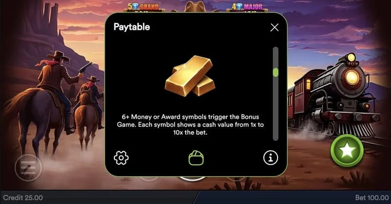 Gold Train Heist – Free Spins megduplázott tárcsaráccsal