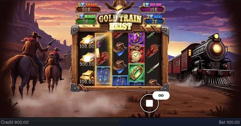 Gold Train Heist – főképernyő tárcsákkal és kalózbölgérekkel